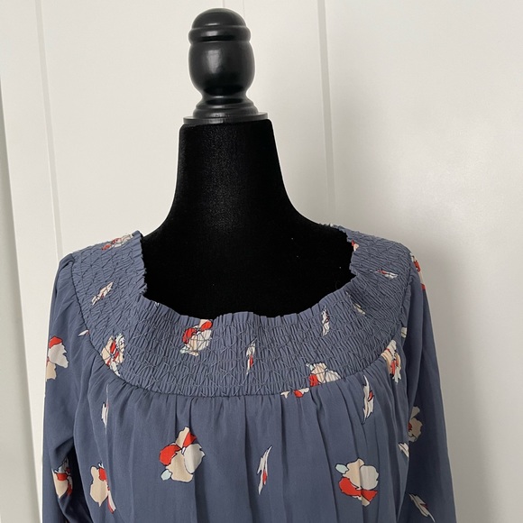 2𝒇𝒐𝒓$50 ABERCROMBIE & FITCH off the should floral blue dress sizeM - Picture 7 of 8